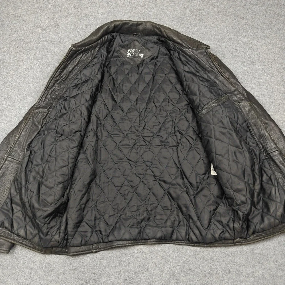 Vintage Planet Hollywood Jacket Mens‎ Medium Black Leather Orlando Back Logo